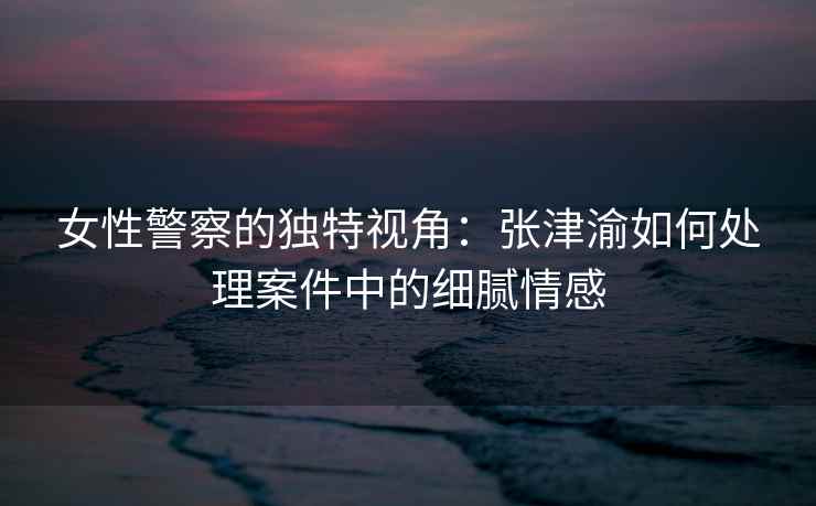 女性警察的独特视角：张津渝如何处理案件中的细腻情感