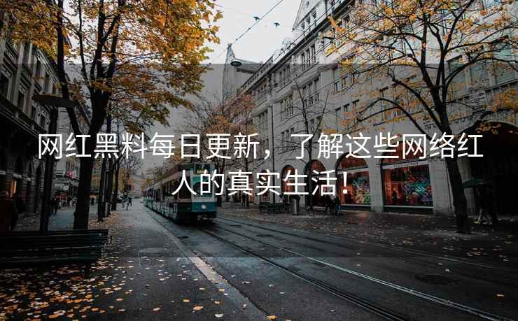 网红黑料每日更新，了解这些网络红人的真实生活！