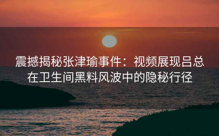 震撼揭秘张津瑜事件：视频展现吕总在卫生间黑料风波中的隐秘行径